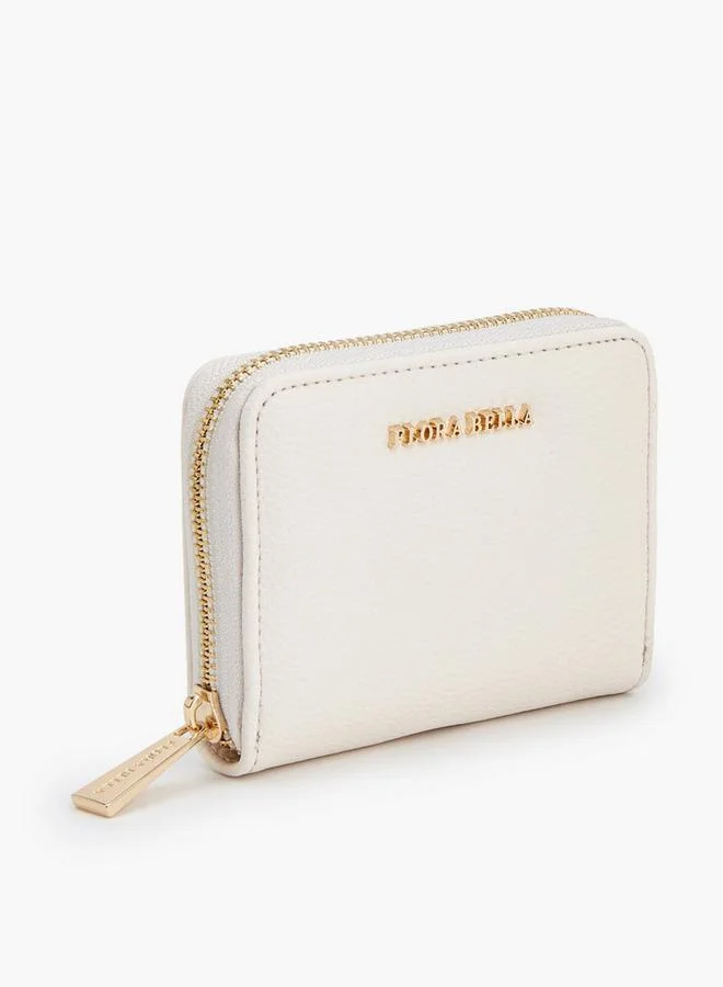 Flora Bella By Shoexpress Textured Wallet With Zip Closure